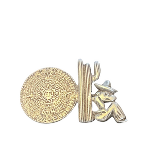 925 Silver Hecho En Mexico Aztec Calendar Brooch